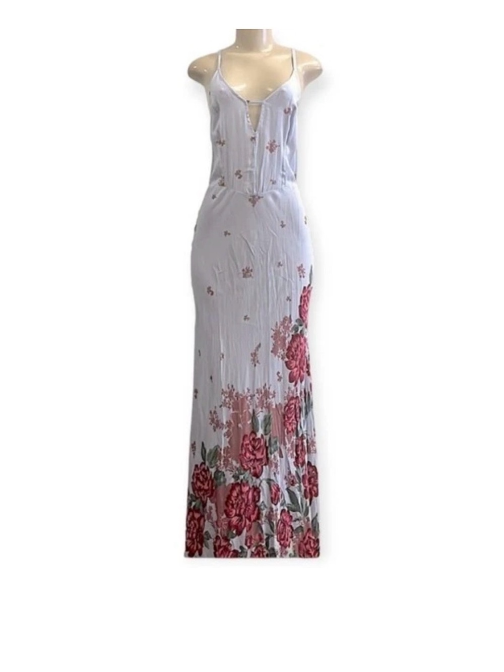 Free People Get To You Floral Maxi Dress in Hydrangea Combo sz S